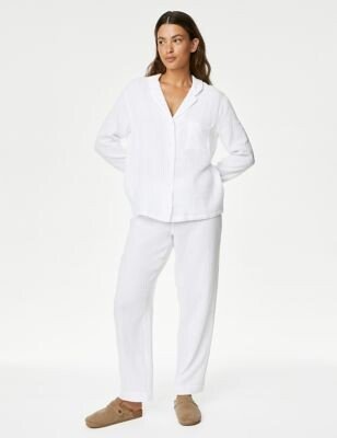 Body by M&S Pure Cotton Revere Collar Pyjama Set