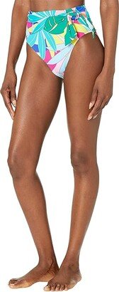 Life Of The Party Draped High-Waist Bottoms (Multi) Women's Swimwear