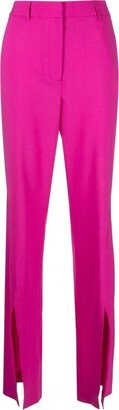 High-Waisted Slit-Detail Trousers