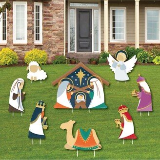 Big Dot Of Happiness Holy Nativity - Outdoor Lawn Decorations - Religious Christmas Signs - Set of 8