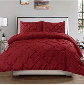 King 3-Pc Pintuck Duvet Cover Set