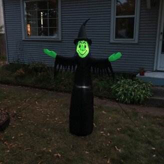 Sunnydaze Decor Sunnydaze Outdoor Wendolyn the Wicked Witch Self-Inflating Halloween Inflatable Yard Decoration with LED Lights and Built-In Fan - 5'