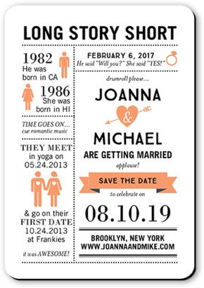 Save The Date Cards: Long Story Short Save The Date, Orange, Matte