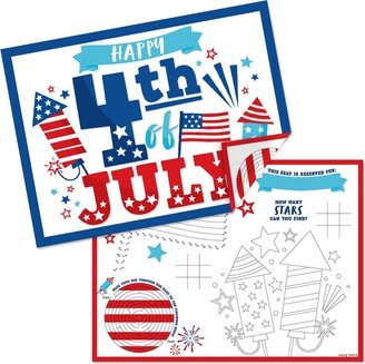 Big Dot Of Happiness Firecracker 4th of July - Paper Coloring Sheets - Activity Placemats - Set of 16