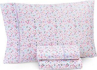 Charter Club Kids Wildflowers 3-Pc. Cotton Sheet Set, Twin, Created for Macy's