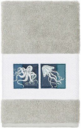 Ava Embellished Hand Towel - Light Gray