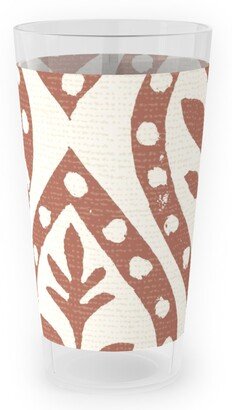 Outdoor Pint Glasses: Molly's Print - Terracotta Outdoor Pint Glass, Brown