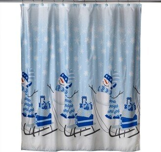 13pc Snowman Sled Shower Curtain and Hook Set
