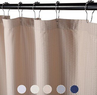 Soft Microfiber Fabric Shower Curtain or Liner with Decorative Embossed Pattern, Water Repellent