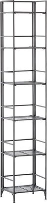 6-Shelf Iron Folding Tower Pewter