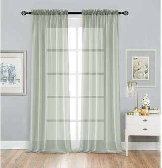 Kate Aurora Living Designer Sheer Voile Rod Pocket Curtains For Small Windows