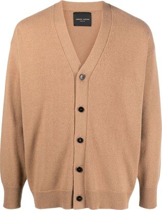 V-neck wool-cashmere blend cardigan