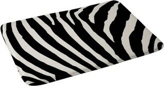 Natalie Baca Zebra Striped Memory Foam Bath Mat Black/White