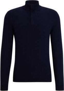 Regular-fit sweater with zip neckline