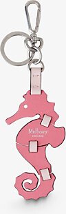 Geranium Pink-powder Seahorse Puzzle Leather Keyring