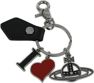 Orb-Plaque Charm Polished Finish Keyring