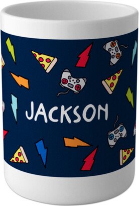 Cups: Pizza Doodle Custom Cup, Blue