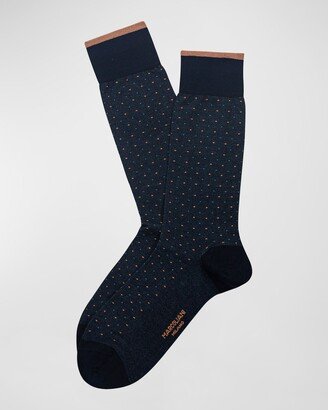 Men's Small Dot Cotton Crew Socks