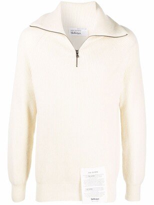 Half Zip Ribbed Cashmere Jumper