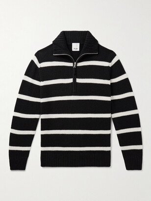 Striped Wool and Cashmere-Blend Half-Zip Sweater