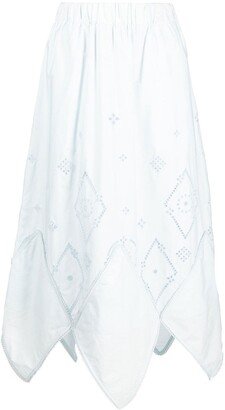 Broderie Anglaise Wavy Midi Skirt