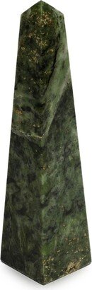 Prosperity Design Artisan Hand-carved Green Jade Obelisk