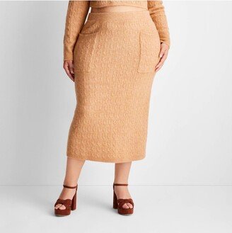 Future Collective with Reese Women' High-Rie Midi Sweater Skirt - Future Collective™ with Reee Bluttein Tan 1X
