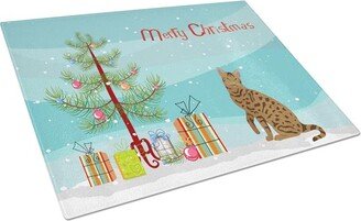 CK4780LCB Ocicat No.2 Cat Merry Christmas Glass Cutting Board