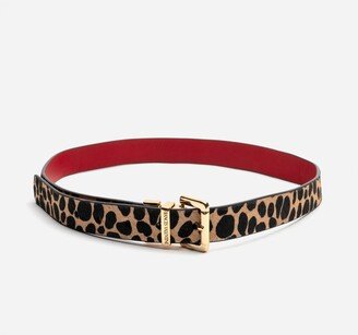 Reversible Cheetah Haircalf Red Nappa Leather Belt