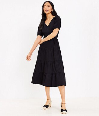 Cutout Back Tiered Midi Dress