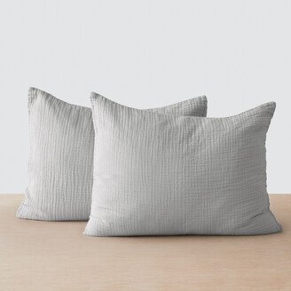 The Citizenry King Organic Cotton Gauze Shams Stone Grey Set of 2