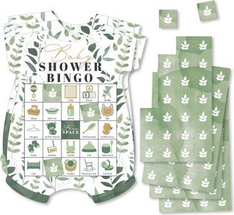 Big Dot of Happiness Boho Botanical Baby - Picture Bingo Cards and Markers - Greenery Baby Shower Shaped Bingo Game - Set of 18