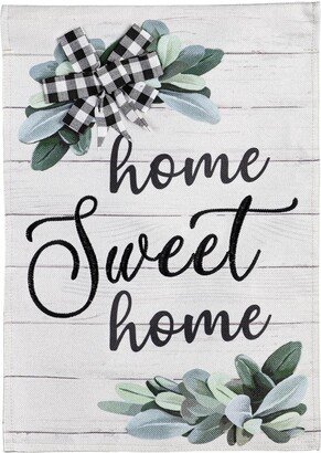 Home Sweet Home Eucalyptus Garden Burlap Flag 12.5 x 18 Inches Indoor Outdoor Decor