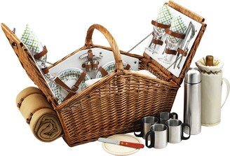 Huntsman English-Style Picnic, Coffee Basket for 4 with Blanket