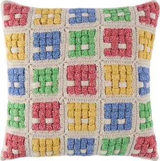 White Basket Crochet Cushion
