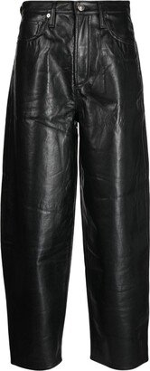 High-Waisted Leather Balloon Trousers