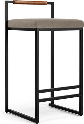 Eternity Modern Canada Finley Modern Minimalist Low Back Upholstered Velvet Metal Frame Counter Stool Velvet