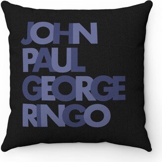 John, Paul, George, Ringo, Beatles Inspired,, Fab 4, Fabfour, 60's, Retro, 60's Music Spun Polyester Square Pillow