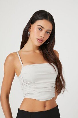 Women's Corset Cropped Cami in Silver Medium