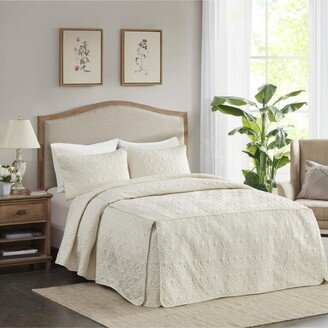 Gracie Mills Quebec 3 Pc Fitted Bedspread - Queen-AB