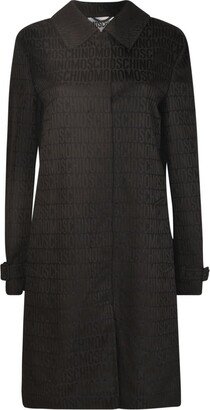 Logo-Jacquard Straight Hem Trench Coat