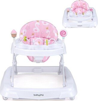 Foldable Baby Activity Walker with Adjustable Height and Detachable Seat Cushion