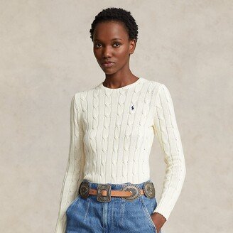 Cable-Knit Cotton Crewneck Sweater-AD