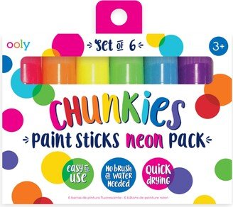 Ooly Chunkies Paint Sticks Neon Color 6 Piece Set