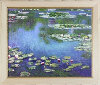 OVERSTOCK ART Water Lilies by Claude Monet by Hand Painted Oil Reproduction in Constantine Frame, 24 x 28