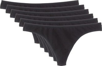 Thong 6-Pack (Black) Women's Underwear