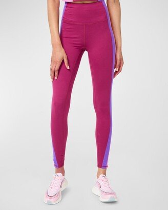 Black Raspberry Side Stripe Colorblock TLC Leggings