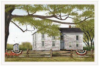 Sweet Summertime House by Billy Jacobs, Ready to hang Framed Print, White Frame, 38 x 26