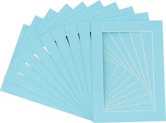 PosterPalooza 5x7 Mat for 8x10 Frame - Precut Mat Board Acid-Free Aqua Blue 5x7 Photo Matte Made to Fit a 8x10 Picture Frame