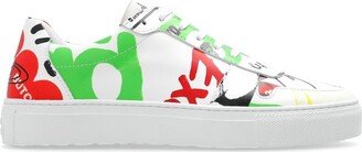 Mix-Printed Lace-Up Sneakers